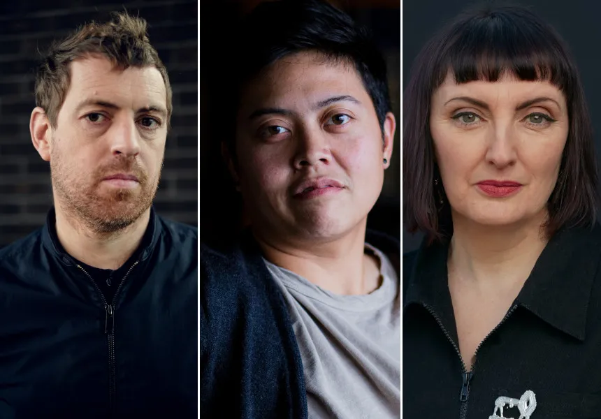 Irish Book Day 2023 Headshots - Adrian Duncan_photo Finn Richards - Jayne A. Quan - Sinéad Gleeson_photo by Bríd O'Donovan